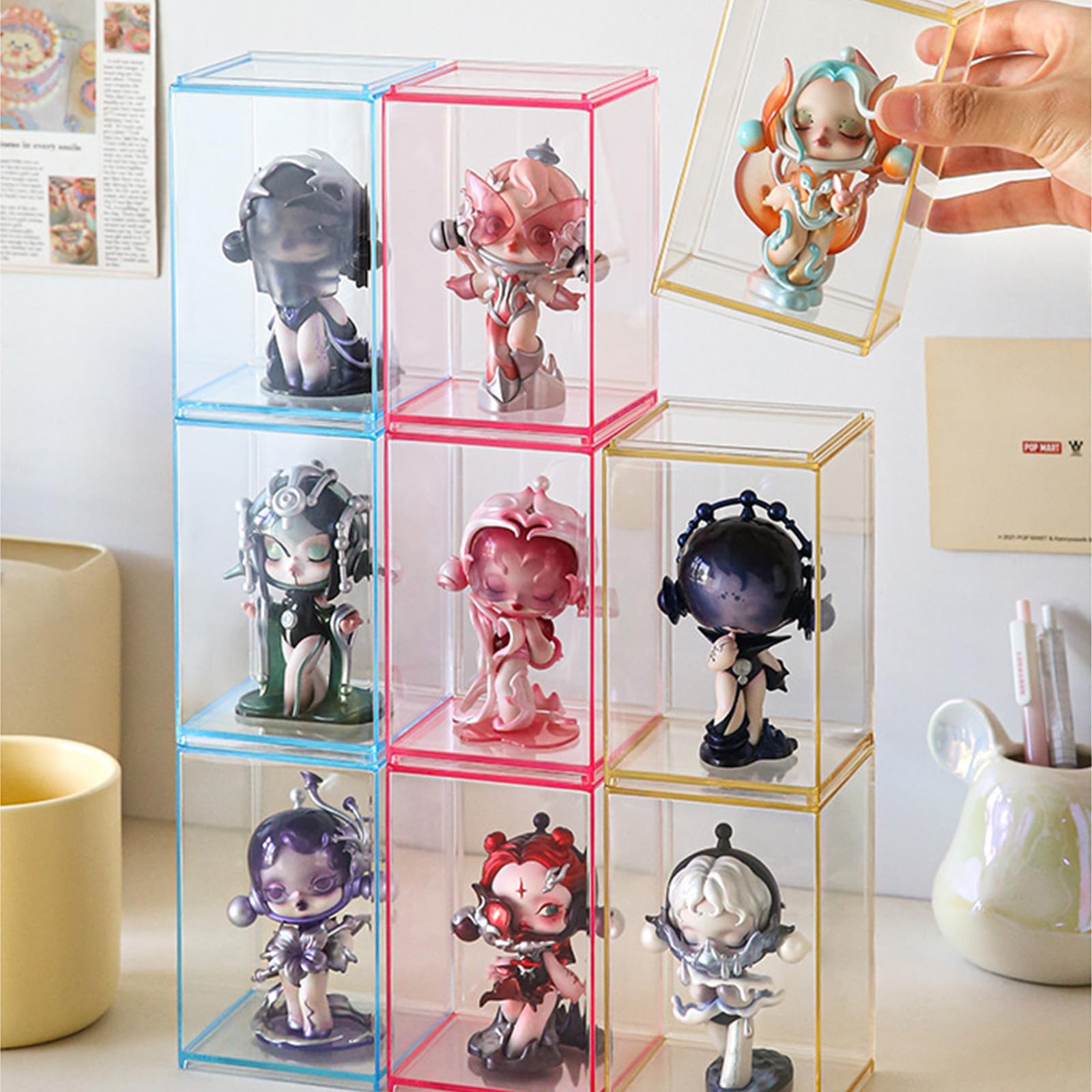 Pop Display Shelf - Akrilik Vitrin, Figürler İçin Renkli Figürler,