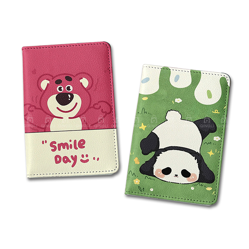 Card Top Loader - Sevimli Panda Pasaport Kapağı Kız Karikatür