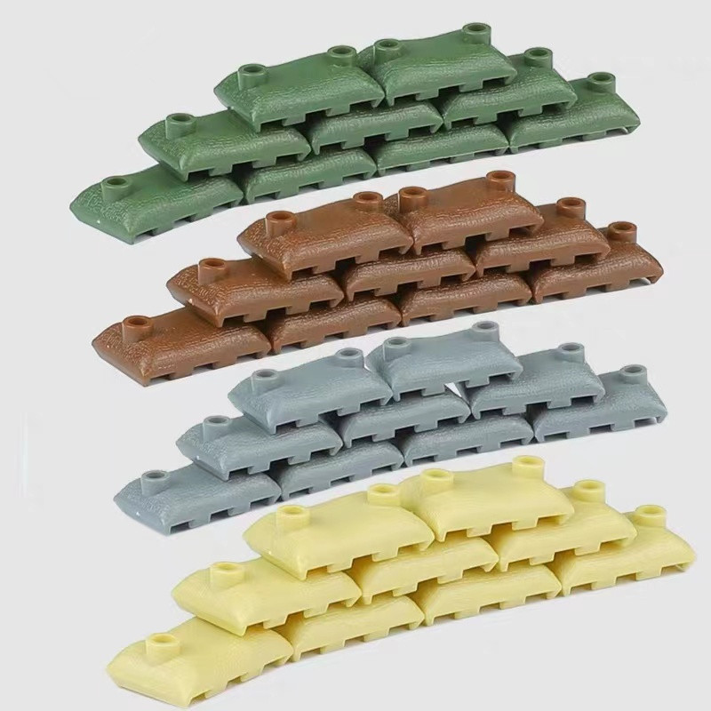 Lego Minifigure Holder - 50 adet MOC askeri kum torbası