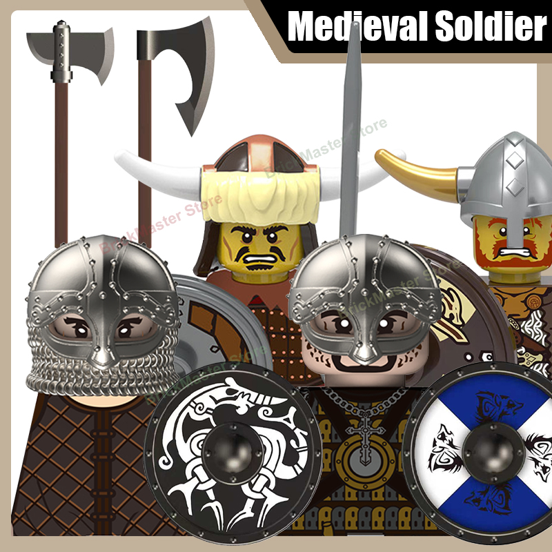 Lego Minifigure Holder - Ortaçağ Askeri Viking Savaşçı Asker Figürleri