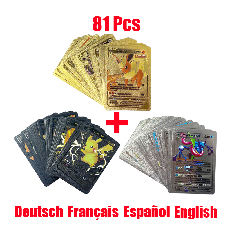 Pokemon Binder Card - 81-15 Adet Pokemon Kartları Altın Gümüş
