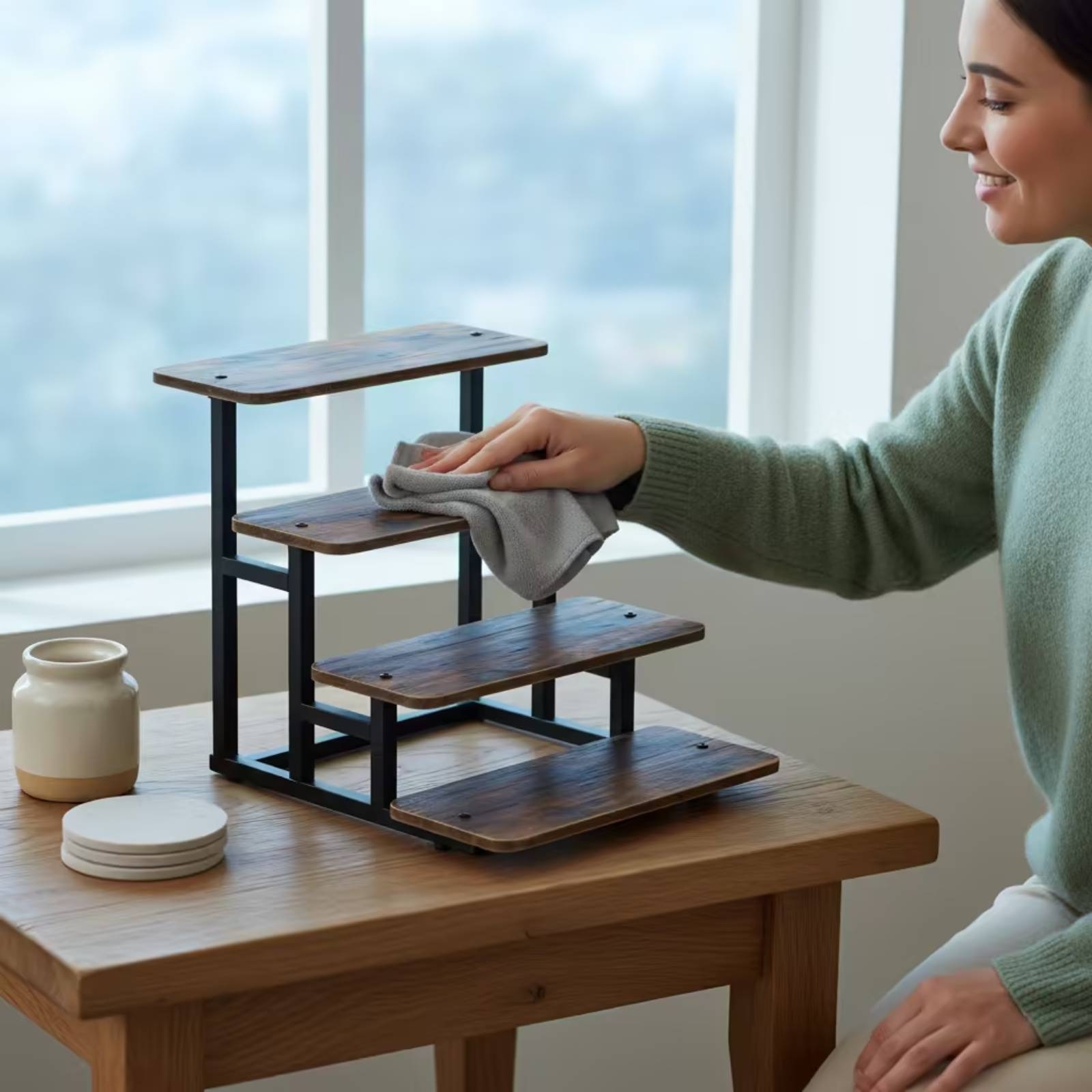 4 Katlı Ahşap Raflı Tezgah Üst - Display Risers Set incelemesi ve fiyatı