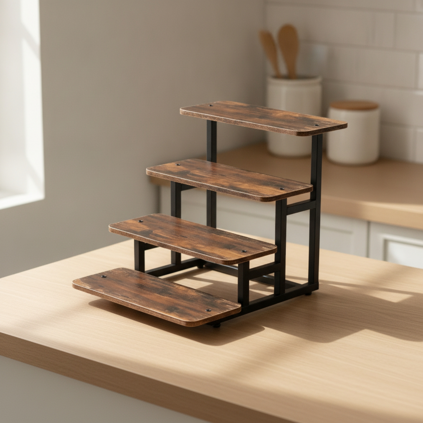 4 Katlı Ahşap Raflı Tezgah Üst - Display Risers Set incelemesi ve fiyatı