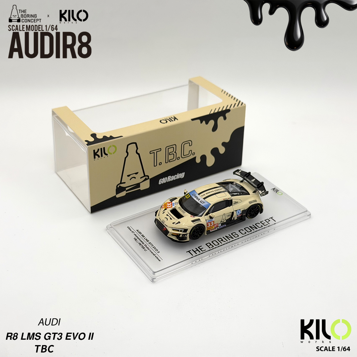 Kilo Works × TBC 1:64 Audi R8  - Die Cast Car 1 64 incelemesi ve fiyatı