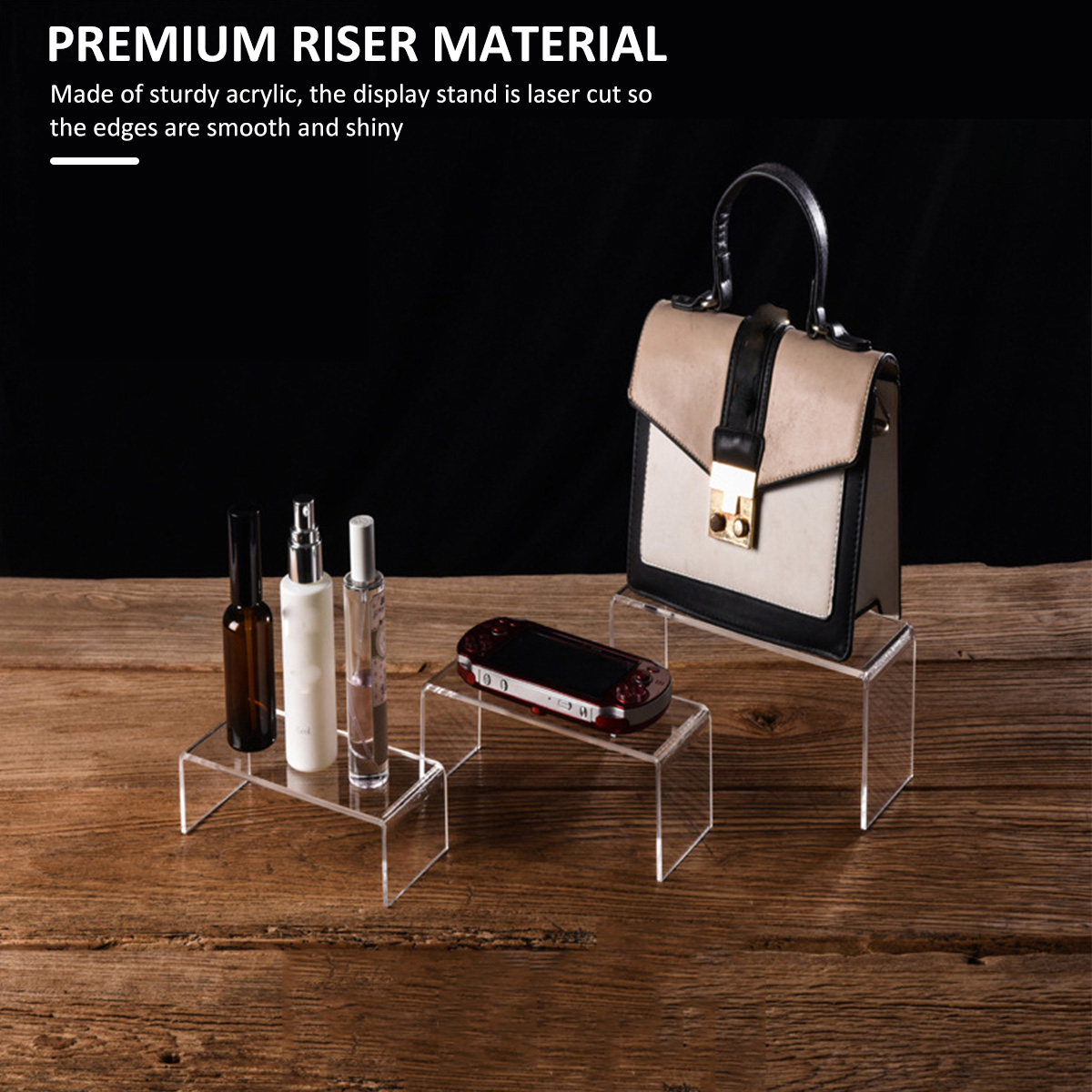 3/6/9 adet akrilik ekran stand - Display Risers Set incelemesi ve fiyatı