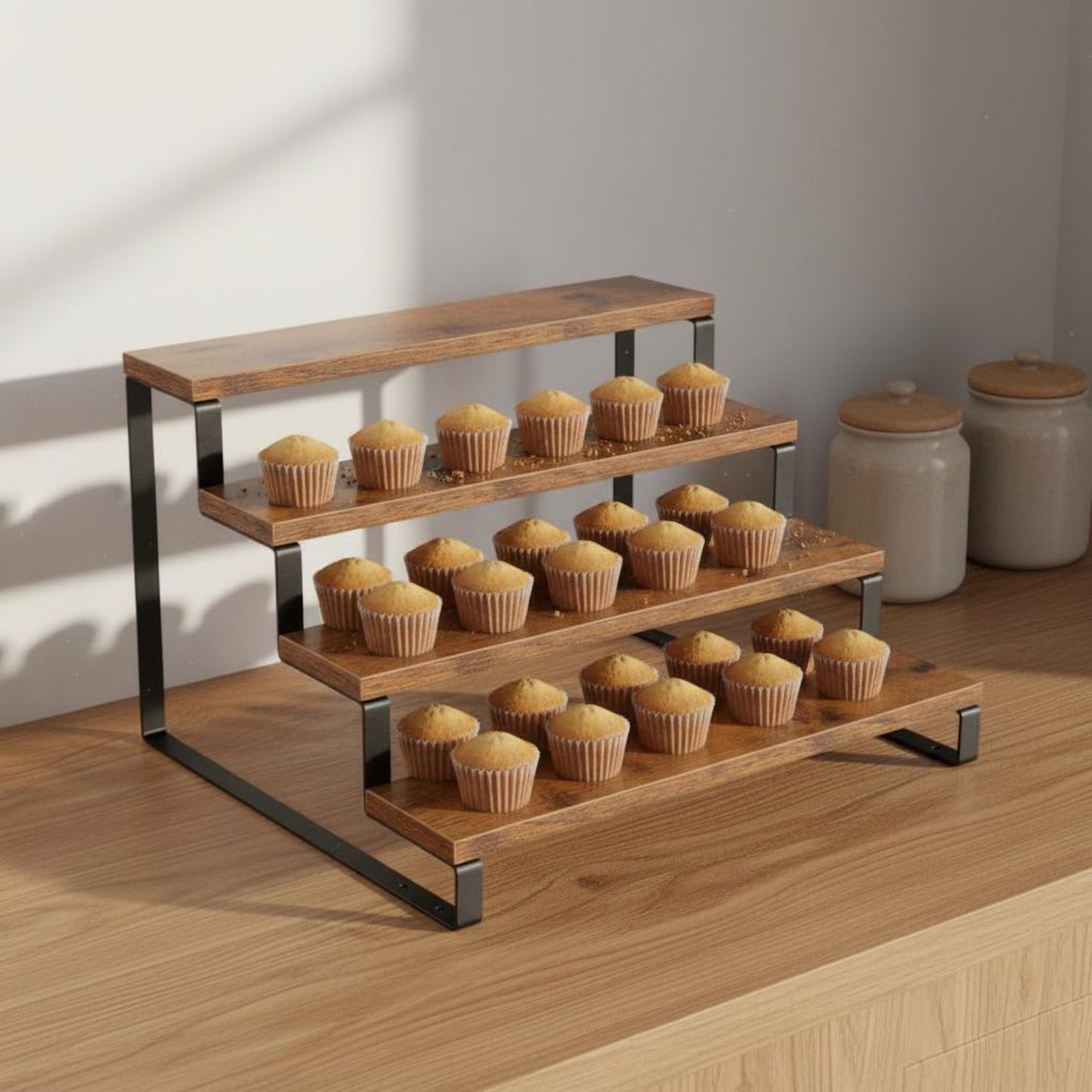4 Katlı Ahşap Tatlı Standı, Ye - Display Risers Set incelemesi ve fiyatı